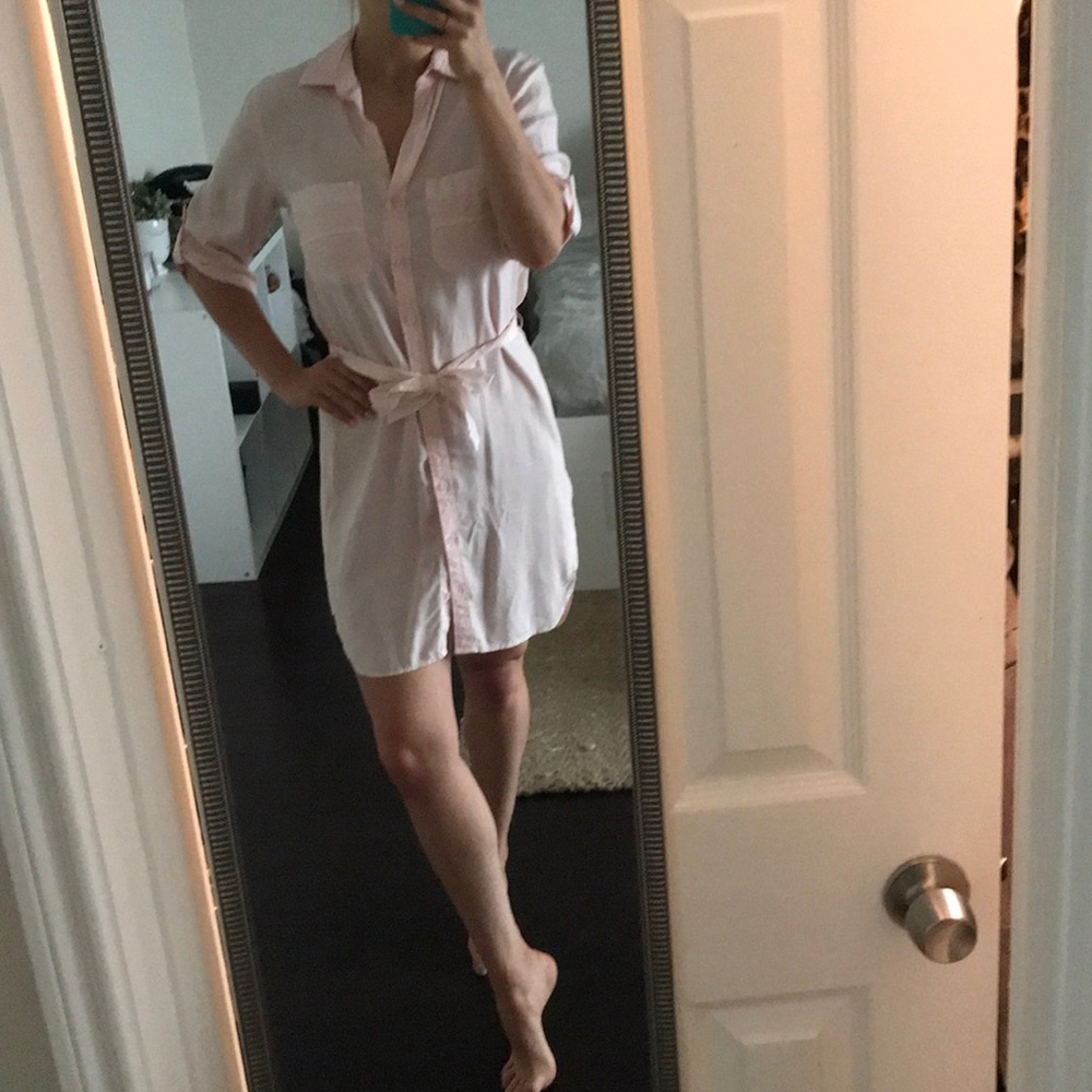 Bella Dahl Powder Pink Button Up dress